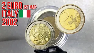 2 Euro 1st map Italy 2002 | Dante Alighieri | Feature and Details