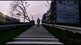 Man Climbing Stairs | Moody Cinematic Weather | Free to use