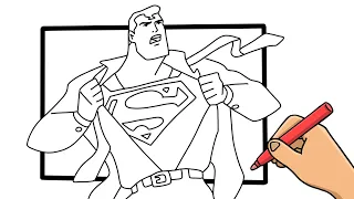 SUPERMAN CLARK KENT COLORING PAGE - HOW TO DRAW SUPERMAN - DRAWING SUPERMAN WITH MARKERS