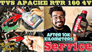 Major Service Of My TVS Apache RTR 160 4V After One Year & Almost 10,000 Kms with Motul Engine Oil🔥