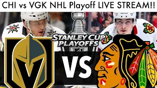 Blackhawks vs Golden Knights GAME 2 LIVE STREAM! (NHL Playoff Round One Reaction Talk)