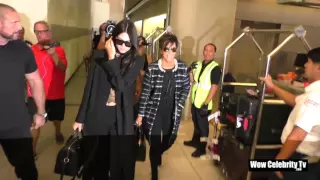 Kendall Jenner and Kris Jenner arrive at LAX Airport