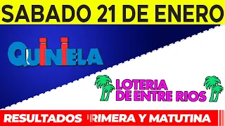 Quinielas Primera y matutina de Córdoba y Entre Ríos, Sábado 21 de Enero