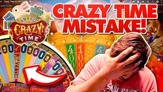BIG CRAZY TIME MISTAKE! Wheel Breaks! Casino Games
