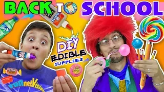 DIY EDIBLE SCHOOL SUPPLIES! Teacher vs  Supplies! FUNnel Vision Back to School Skit