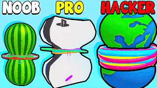 UNREAL COMPRESSION OF ALL OBJECTS 🌎 NOOB vs PRO vs HACKER in Flexy Runner