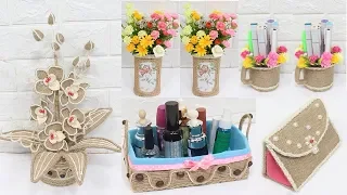 5 Jute craft ideas | Storage box and homde decorating ideas handmade