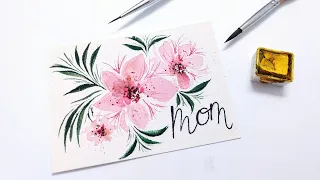 EASY Watercolor cards for MOTHERS DAY 2024 » How to paint spring flowers for DIY cards for beginners