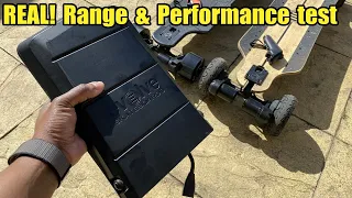 Evolve GTR Carbon & Bamboo travel battery range test - AT 6 inch and 107mm wheels