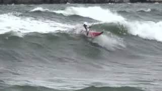 Surf kayaking 'top to top'