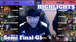 HLE vs DK - Game 1 Highlights | Semi Finals 2021 LCK Spring | Hanwha Life vs DAMWON Kia G1