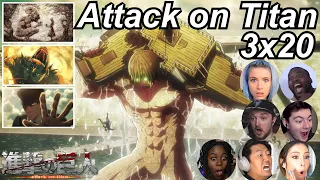 Attack on Titan 3x20 Reactions | Great Anime Reactors!!! | 【進撃の巨人】【海外の反応】