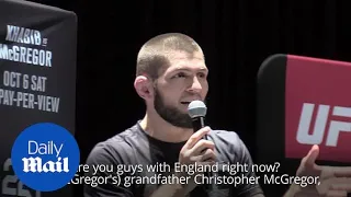 Khabib takes aim at Conor McGregor's Irish fans in Las Vegas