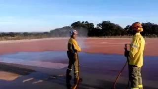 Práctica en manejo de lanza y tendido de mangueras