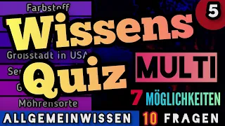 Wissensquiz Multi 5 Allgemeinwissen mit 10 wissenswerten Quiz-Fragen Multiple Choice - Deutsch