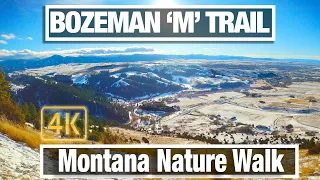 The "M" Trail in Bozeman Montana - Virtual Walking Trail  with Treadmill Walking Scenery 4k