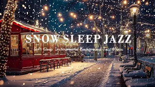 Winter Night Jazz & Cozy Ambience with Snowfall for Relaxing ❄ Soft Sleep Instrumental Music