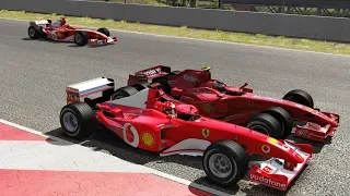 Ferrari F2002 vs. F2004 vs. F2007 at Barcelona