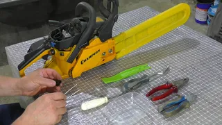 Замена топливного праймера в бензопиле#Chainsaw fuel primer replacement