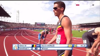 233 Kevin Borlee 400m Semifinal 1 Men's European Athletics Championships Amsterdam 2016 HD