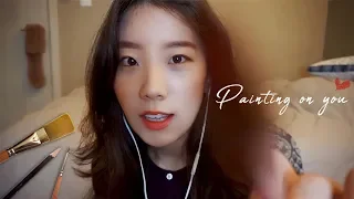 ASMR｜여러분 얼굴에 제 맘대로 페인팅 ...❤👀🖌(메이크업, 브러싱,시각적 팅글)｜Painting your face, Makeup, Doodling, Soft spoken