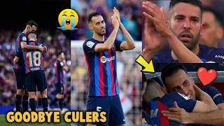 😭 Jordi Alba & Sergio Busquets Bid an Emotional Farewell to Barça fans at Camp Nou