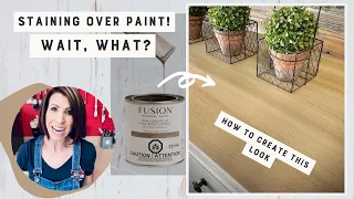 You can stain over paint?! || How to stain over painted wood furniture