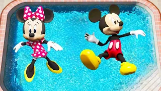 GTA 5 Mickey Mouse vs Minnie Mouse -  Jump Fails  | Ragdolls | Funny moments | (Euphoria Physics)