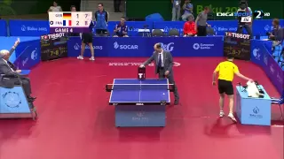 Baku 2015 TT MT semi final Dimitrij Ovtcharov - Emmanuel Lebesson Set 4/4