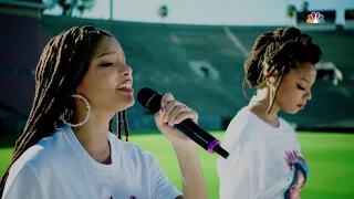 Chloe x Halle perform National Anthem ahead of 2020 NFL Kickoff Game