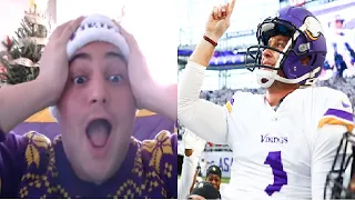 Vikings Fan Reaction to Vikings GAME WINNING 61 Yard Field Goal vs. Giants!