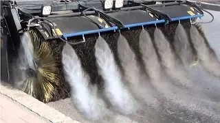 Most Satisfying Modern Technology Street Sweeper Machine, Fastest Road Construction Clean Equipment