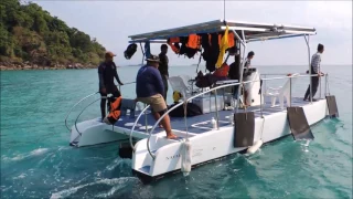 Solar powered boat for Ecotourism, Koh Mak, Thailand เรือพลังแสงอาทิตย์ ่(แสงสุวรรณ)