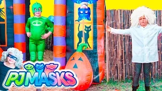 Assistant Plays Hide n Seek with PJ Masks Gekko and Romeo