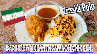 Persian Barberry Rice with Saffron Chicken | Zereshk Polo Ba Morgh | زرشک پلو با مرغ