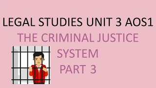 VCE LEGAL STUDIES UNIT 3 AOS1 THE CRIMINAL JUSTICE SYSTEM PART 3