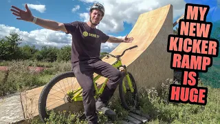 MY NEW KICKER RAMP IS HUGE - BIG TRICKS ON MY DIRT JUMP MTB!