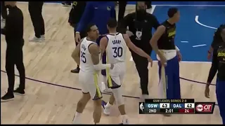 Alternate view of Luka and Juan Toscano-Anderson Almost Scuffle after Steph's No Look Three