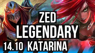 ZED vs KATARINA (MID) | Legendary, 700+ games, 9/2/2 | KR Diamond | 14.10