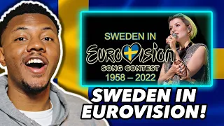 AMERICAN REACTS TO Sweden in Eurovision Song Contest (1958-2022)