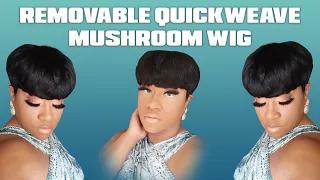 WIG WHERE ?? Quick Weave Mushroom Cut Hair Tutorial DETAILED | Pixie Cut