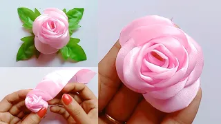 DIY: Handmade Diy Ribbon Rose Flowers | Ribbon Rose Flower Craft Ideas