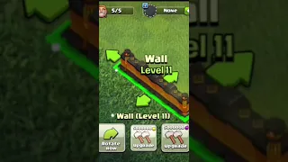 UPGRADING WALL LEVEL 1 TO LEVEL 16 WALL #coc #gameplay #upgrade