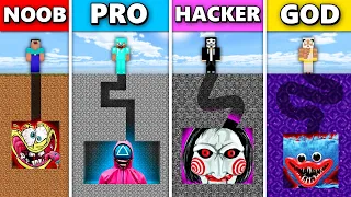 Minecraft Battle: NOOB vs PRO vs HACKER vs GOD: SCARY MAZE CHALLENGE HORROR Minecraft Animation