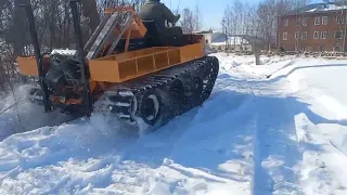 Самодельный гусеничный вездеход с буровой установкой убшм-1