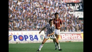 Michel Platini & Laudrup vs AC Milan | 1986 Serie A | All Touches & Actions