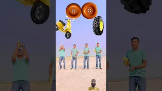 Spinning tractor wheel to scooter, bus, toto & truck- funny vfx magic video😍🔥 #shorts #funny #viral