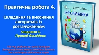 Практична робота 4. Складання та виконання алгоритмів з розгалуженням. Завдання 4 | 7 клас | Морзе