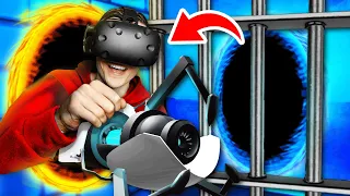 NEW Creating PORTAL GUN To ESCAPE VR PRISON (Funny Prison Boss Virtual Reality Gameplay)