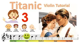 Titanic OST, my heart will go on sheet music & violin finger pattern tutorial | Easy Violin | HTP TV